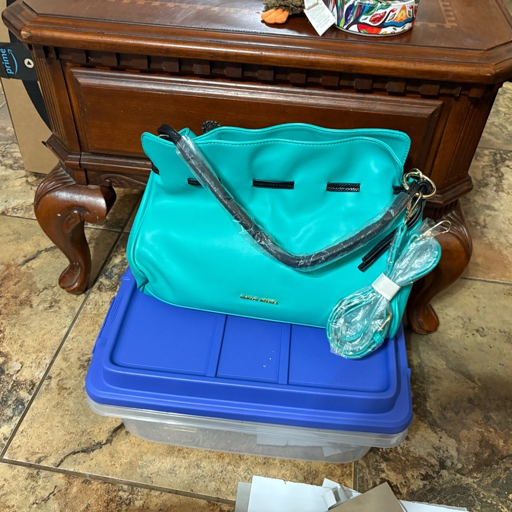 Badgley Mischka Vibrant Turquoise Shoulder Bag